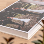 Lay Flat Wedding Photo Album Personalized with Gold Foil, Velvet Flush Mount Photo Album with Printed Photos