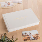 Lay Flat Wedding Photo Album Personalized with Gold Foil, Velvet Flush Mount Photo Album with Printed Photos