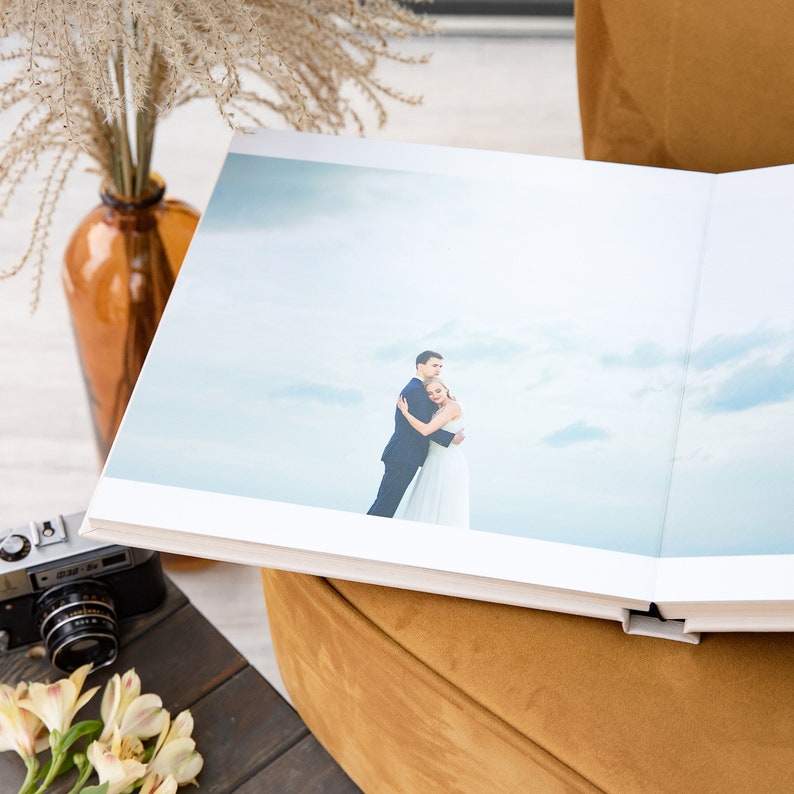 Luxury Wedding Layflat Photo Album, Bespoke Flush Mount Album, Photos Printed Directly on Ultra Thick Album Pages, Custom Designing Included