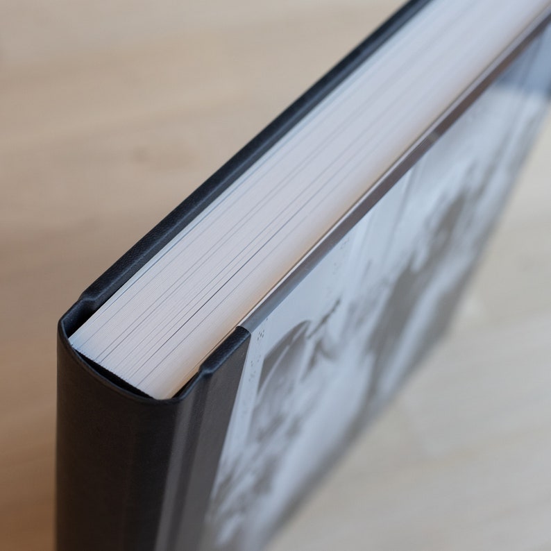 Luxury Wedding Photo Album with Glass Cover | Eco Leather Lay Flat Photo Book | Bespoke Flash Mount Album