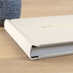 Linen Lay Flat Wedding Photo Album | Personalized Flush Mount Photo Book | Photos Printed on Thick Album Pages