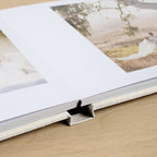 Linen Lay Flat Wedding Photo Album | Personalized Flush Mount Photo Book | Photos Printed on Thick Album Pages